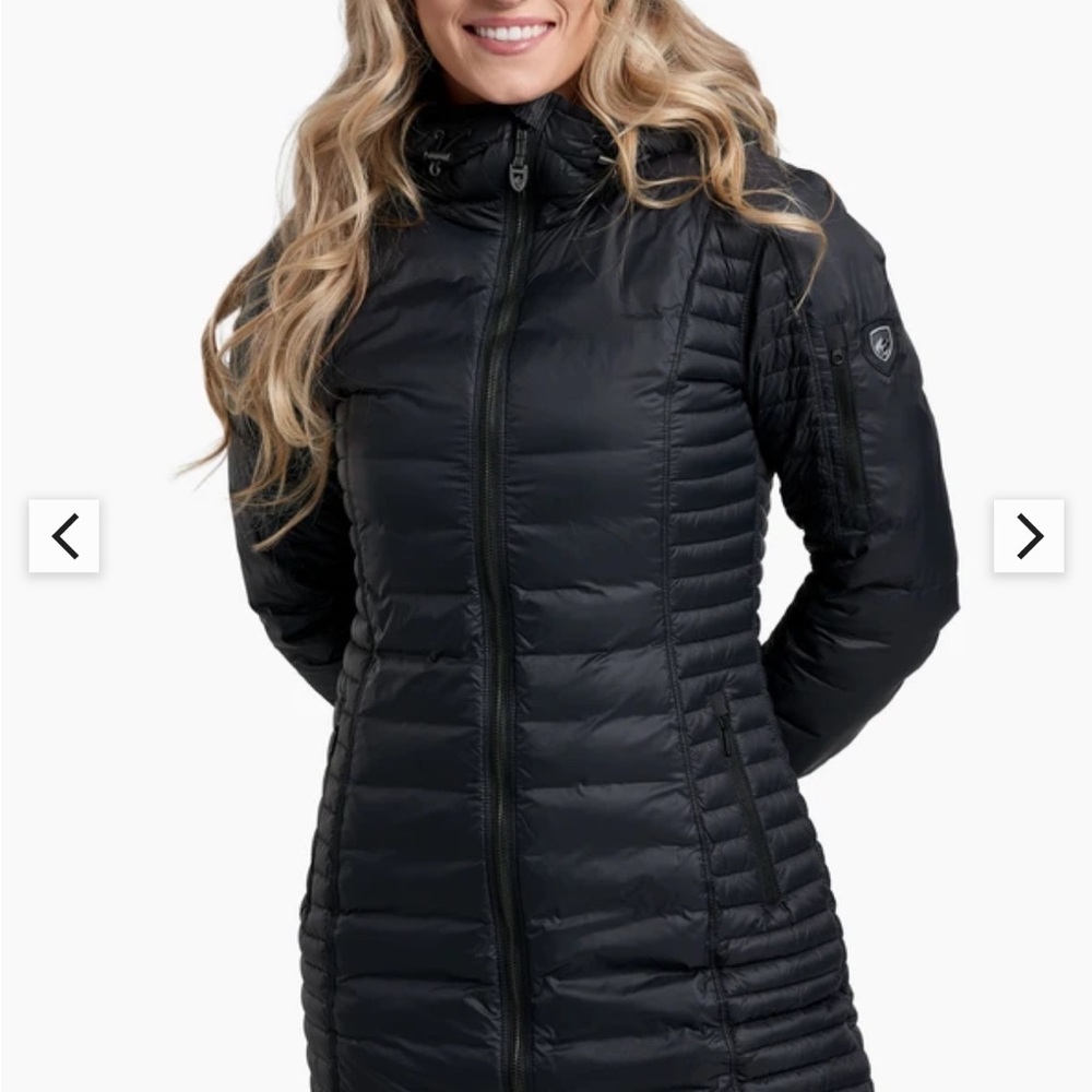 Kuhl Women's Navy Blue Long Quilted Puffer Coat